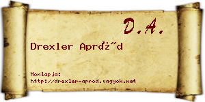 Drexler Apród névjegykártya